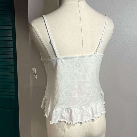 American Eagle NWT white crop tank with lettuce hem XS - Picture 4 of 8